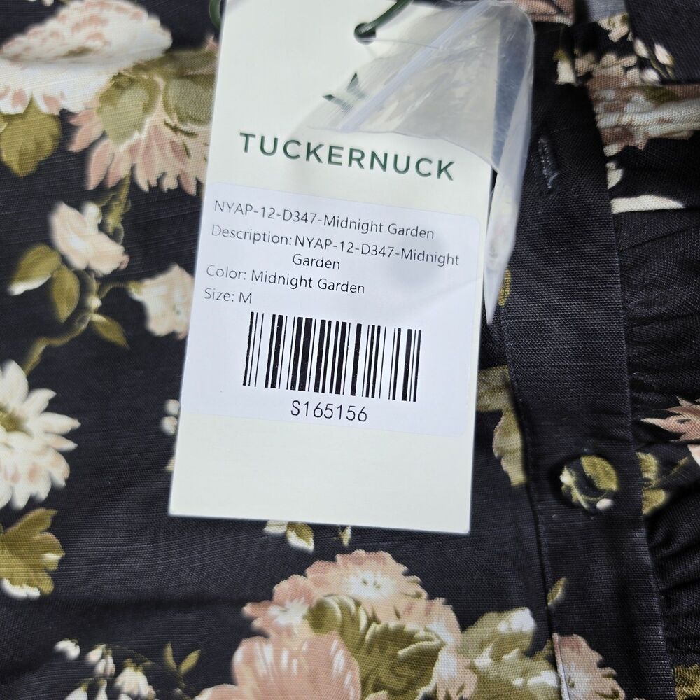 Tuckernuck NEW Midnight Garden Black Floral Drop Waist Tate Mini Dress Size M - Picture 4 of 7